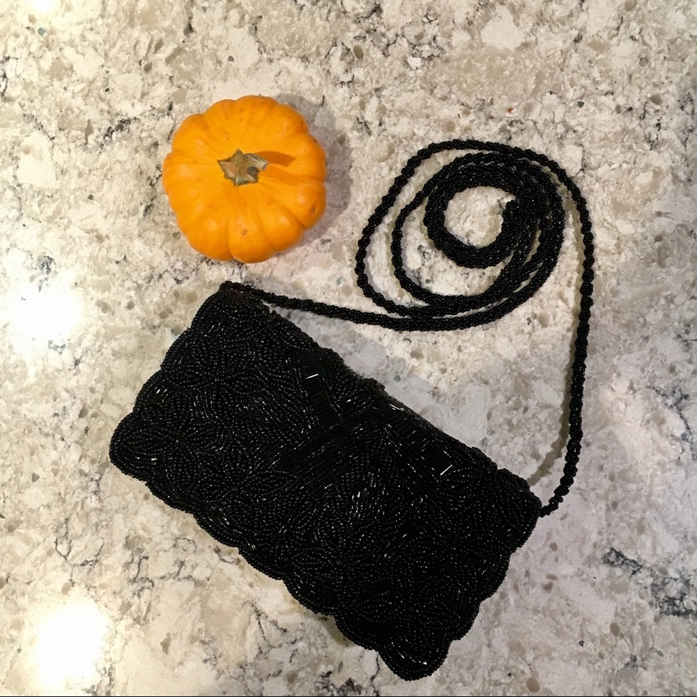 🖤 Black Beaded Crossbody Bag - Formal / Costume
